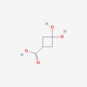 molecular formula C5H8O4 B8456527 3,3-Dihydroxycyclobutanecarboxylic acid 