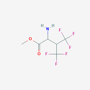 molecular formula C6H7F6NO2 B8456564 Methyl 2-amino-3-(trifluoromethyl)-4,4,4-trifluorobutanoate 