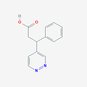 molecular formula C13H12N2O2 B8456635 3-Phenyl-3-(pyridazin-4-yl)propanoic acid 