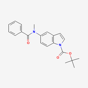 molecular formula C21H22N2O3 B8456702 1h-Indole-1-carboxylic acid,5-(benzoylmethylamino)-,1,1-dimethylethyl ester 