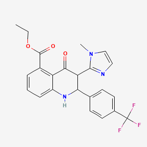 molecular formula C23H20F3N3O3 B8456718 ethyl 3-(1-methyl-1H-imidazol-2-yl)-4-oxo-2-(4-(trifluoromethyl)phenyl)-1,2,3,4-tetrahydroquinoline-5-carboxylate CAS No. 1207454-89-4