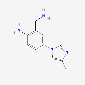 molecular formula C11H14N4 B8456786 4-(4-methyl-1H-imidazol-1-yl)-2-aminomethylaniline 