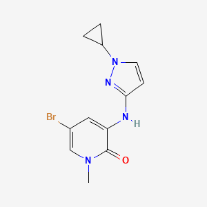 molecular formula C12H13BrN4O B8456814 5-Bromo-3-(1-cyclopropyl-1H-pyrazol-3-ylamino)-1-methylpyridin-2(1H)-one 