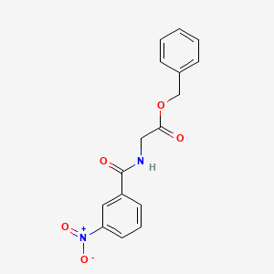 molecular formula C16H14N2O5 B8456832 N-(3-nitrobenzoyl)glycine benzyl ester 