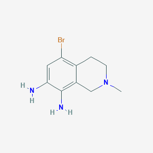 molecular formula C10H14BrN3 B8456834 5-Bromo-1,2,3,4-tetrahydro-2-methyl-7,8-isoquinolinediamine 