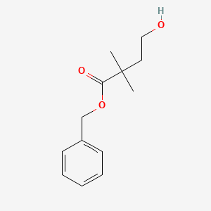molecular formula C13H18O3 B8456839 4-Hydroxy-2,2-dimethyl-butyric acid benzyl ester 
