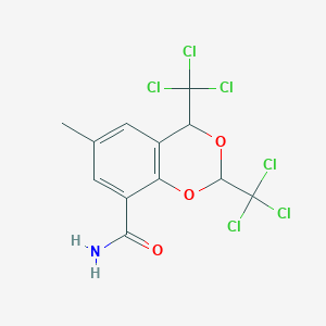 6-Methyl-2,4-bis(trichloromethyl)-2H,4H-1,3-benzodioxine-8-carboxamide