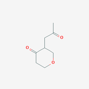 molecular formula C8H12O3 B8456945 3-(2-Oxopropyl)tetrahydro-4H-pyran-4-one 