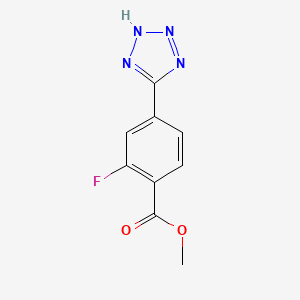 molecular formula C9H7FN4O2 B8456961 2-fluoro-4-(1H-tetrazol-5-yl)-benzoic acid methyl ester 