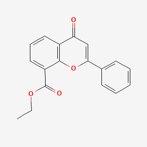 4h-1-Benzopyran-8-carboxylic acid,4-oxo-2-phenyl-,ethyl ester