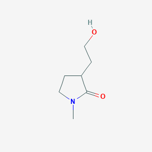 molecular formula C7H13NO2 B8457218 3-(2-Hydroxyethyl)-1-methyl-2-pyrrolidinone 