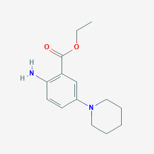 molecular formula C14H20N2O2 B8457249 2-Amino-5-piperidin-1-yl-benzoic acid ethyl ester 