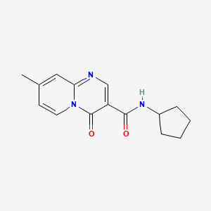 molecular formula C15H17N3O2 B8457271 4H-Pyrido(1,2-a)pyrimidine-3-carboxamide, N-cyclopentyl-8-methyl-4-oxo- CAS No. 125055-80-3