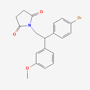 molecular formula C19H18BrNO3 B8457349 1-[2-(4-Bromophenyl)-2-(3-methoxyphenyl)ethyl]pyrrolidine-2,5-dione CAS No. 917904-34-8