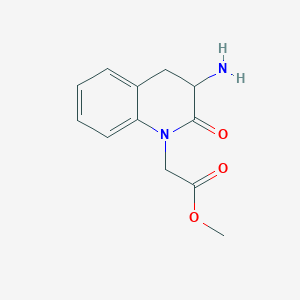 molecular formula C12H14N2O3 B8457410 Methyl (3-amino-2-oxo-3,4-dihydroquinolin-1(2H)-yl)acetate 