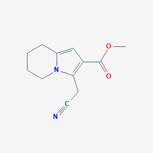molecular formula C12H14N2O2 B8457447 Methyl 3-(cyanomethyl)-5,6,7,8-tetrahydroindolizine-2-carboxylate 