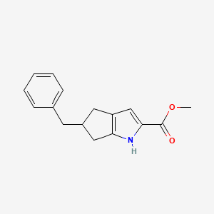 molecular formula C16H17NO2 B8457542 Methyl 5-benzyl-1,4,5,6-tetrahydrocyclopenta[b]pyrrole-2-carboxylate 
