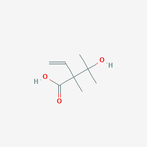 molecular formula C8H14O3 B8457557 2-(1-Hydroxy-1-methyl-ethyl)-2-methyl-but-3-enoic acid 