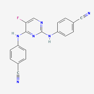 molecular formula C18H11FN6 B8457578 N2,N4-bis(4-cyanophenyl)-5-fluoro-2,4-pyrimidinediamine CAS No. 575475-58-0