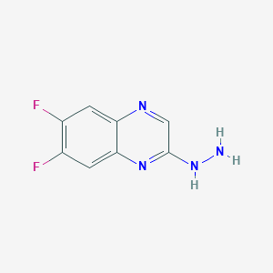molecular formula C8H6F2N4 B8457686 2-Hydrazino-6,7-difluoroquinoxaline 
