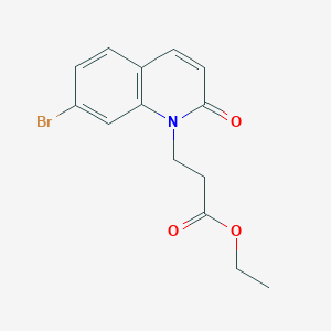 molecular formula C14H14BrNO3 B8457778 3-(7-bromo-2-oxo-2H-quinolin-1-yl)-propionic acid ethyl ester 