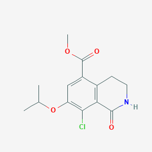 molecular formula C14H16ClNO4 B8457780 Methyl 8-chloro-1-oxo-7-(propan-2-yloxy)-1,2,3,4-tetrahydroisoquinoline-5-carboxylate 