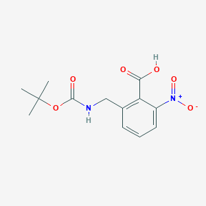 molecular formula C13H16N2O6 B8457793 2-(((tert-Butoxycarbonyl)amino)methyl)-6-nitrobenzoic acid 