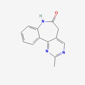 molecular formula C13H11N3O B8457797 5,7-Dihydro-2-methyl-6h-pyrimido[5,4-d]benzazepin-6-one 