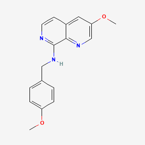 molecular formula C17H17N3O2 B8457805 3-Methoxy-N-(4-methoxybenzyl)-1,7-naphthyridin-8-amine CAS No. 1600511-88-3