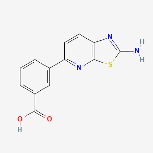 molecular formula C13H9N3O2S B8457818 3-(2-Aminothiazolo[5,4-b]pyridin-5-yl)benzoic acid 