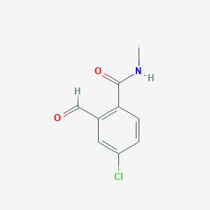 molecular formula C9H8ClNO2 B8457885 2-formyl-4-chloro-N-methylbenzamide 