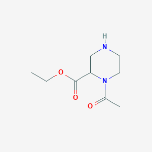 molecular formula C9H16N2O3 B8457896 Ethyl 1-acetylpiperazine-2-carboxylate 