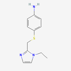 molecular formula C12H15N3S B8457908 4-[[(1-Ethylimidazol-2-yl)methyl]sulfanyl]aniline 