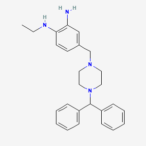 molecular formula C26H32N4 B8457929 4-((4-(Diphenylmethyl)piperazin-1-yl)methyl)-N-ethylbenzene-1,2-diamine CAS No. 68740-78-3