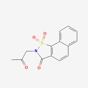 molecular formula C14H11NO4S B8457952 2-(2-Oxopropyl)-1H-1lambda~6~-naphtho[2,1-d][1,2]thiazole-1,1,3(2H)-trione CAS No. 60206-98-6
