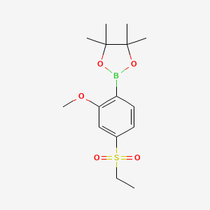 molecular formula C15H23BO5S B8457982 2-(4-(Ethylsulfonyl)-2-methoxyphenyl)-4,4,5,5-tetramethyl-1,3,2-dioxaborolane 