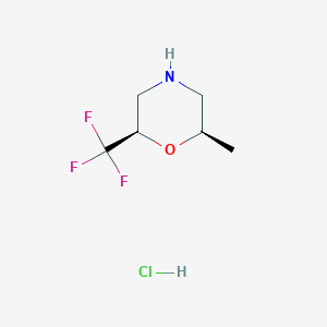 molecular formula C6H11ClF3NO B8458000 (2R,6R)-2-Methyl-6-(trifluoromethyl)morpholine hydrochloride 