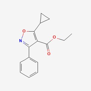 molecular formula C15H15NO3 B8458118 5-Cyclopropyl-3-phenyl-isoxazole-4-carboxylic acid ethyl ester 