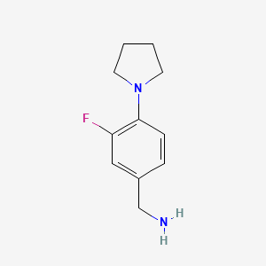 molecular formula C11H15FN2 B8458126 3-Fluoro-4-(1-pyrrolidinyl)benzylamine CAS No. 581812-80-8
