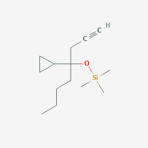 molecular formula C14H26OSi B8458136 [(4-Cyclopropyloct-1-yn-4-yl)oxy](trimethyl)silane CAS No. 65989-35-7
