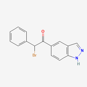 molecular formula C15H11BrN2O B8458174 2-Bromo-1-(1h-indazol-5-yl)-2-phenylethanone 