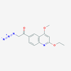 molecular formula C14H14N4O3 B8458203 2-azido-1-(2-ethoxy-4-methoxyquinolin-6-yl)ethanone 