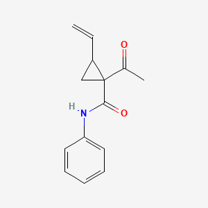 molecular formula C14H15NO2 B8458227 1-Acetyl-2-ethenyl-N-phenylcyclopropane-1-carboxamide CAS No. 78162-16-0