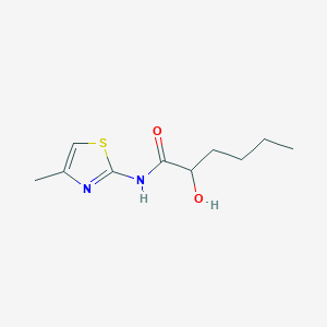 molecular formula C10H16N2O2S B8458243 2-hydroxy-N-(4-methyl-1,3-thiazol-2-yl)hexanamide 