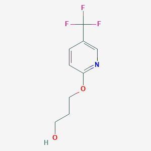 molecular formula C9H10F3NO2 B8458247 3-{[5-(Trifluoromethyl)pyridin-2-yl]oxy}propan-1-ol 