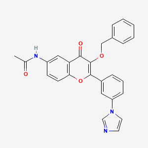 molecular formula C27H21N3O4 B8458259 (3-(imidazol-1-yl)-phenyl]-3-benzyloxy-6-acetamido-4H-1-benzopyran-4-one 