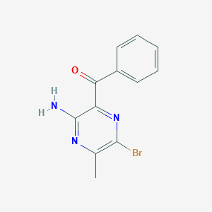 molecular formula C12H10BrN3O B8458263 (3-Amino-6-bromo-5-methylpyrazin-2-yl)(phenyl)methanone 