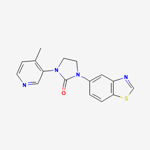 molecular formula C16H14N4OS B8458288 2-Imidazolidinone,1-(5-benzothiazolyl)-3-(4-methyl-3-pyridinyl)- 