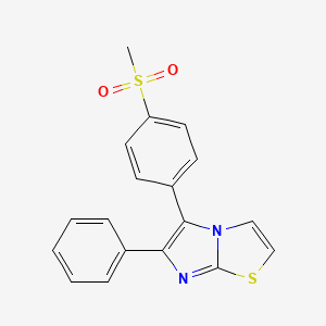 molecular formula C18H14N2O2S2 B8458296 Imidazo[2,1-b]thiazole,5-[4-(methylsulfonyl)phenyl]-6-phenyl- CAS No. 180696-12-2