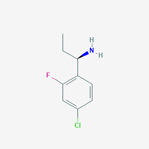 molecular formula C9H11ClFN B8458321 (R)-1-(4-chloro-2-fluoro-phenyl)-propylamine 